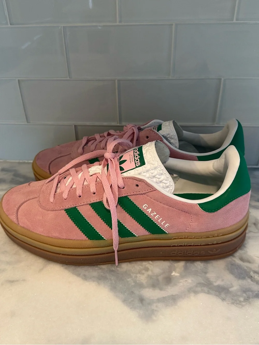 Women’s Adidas  Gazelle Platform Women’s Sneakers in Pink/Green Size 11
